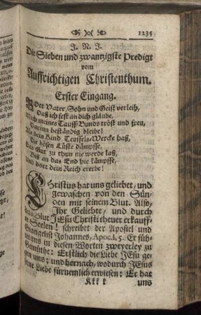 Die Sieben und zwantzigste Predigt vom Auffrichtigen Christenthum.