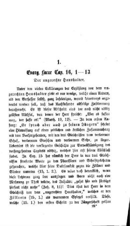 Evang. Lucae Cap. 16, 1 - 13 : der ungerechte Haushalter