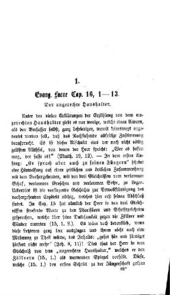 Evang. Lucae Cap. 16, 1 - 13 : der ungerechte Haushalter