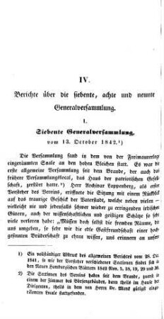 Berichte über die siebente, achte und neunte Generalversammlung.