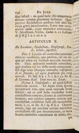 636-646, Articulus X. Dico I. Locatio est contractus proximus emtioni ...