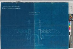 Henrichenburg (Castrop-Rauxel) Schachtschleuse (Schiffshebewerk) Ansicht des Oberhauptes vom Unterhaupt aus 1895 1 : 100 69 x 100 Pause KSM IV Nr. 299