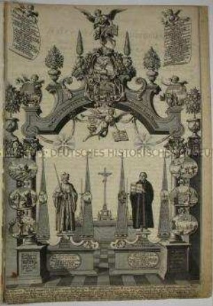 Jubel-Altar zur Augsburger Konfession, errichtet in der Heilig-Geist-Kirche in Augsburg - Albumblatt zum 200. Jahrestag der Augsburger Konfession