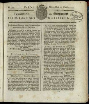 No. 79, Mittwoch den 30. Septbr. 1812