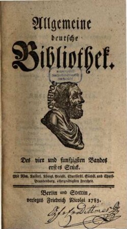 Allgemeine deutsche Bibliothek. 54. 1783