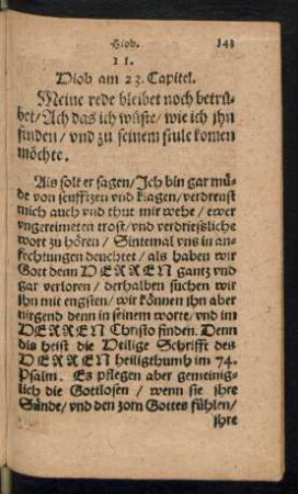 II. Hiob am 23. Capitel.