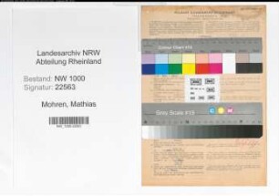Entnazifizierung Mathias Mohren, geb. 27.11.1904 (Spediteur)