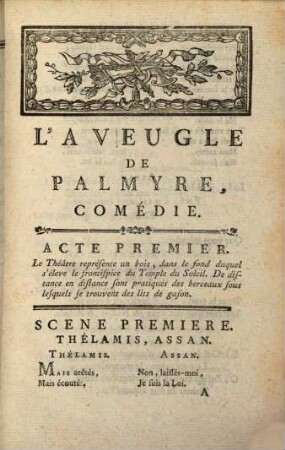 L' aveugle de Palmyre : comédie