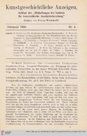 Kunstgeschichtliche Anzeigen. Nr. 4