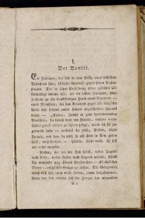 I. Der Bandit. - XX. Auch Fürsten-Seelen sind der Bruderliebe fähig.