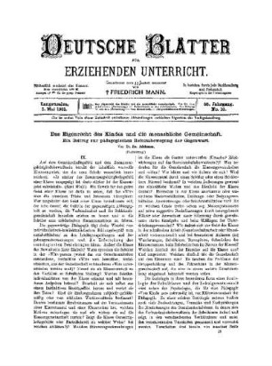 Das Eigenrecht des Kindes und die menschliche Gemeinschaft; ein Beitrag zur pädagogischen Reformbewegung der Gegenwart : (Fortsetzung)