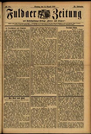 Ausgabe vom Montag, den 12. August 1895.