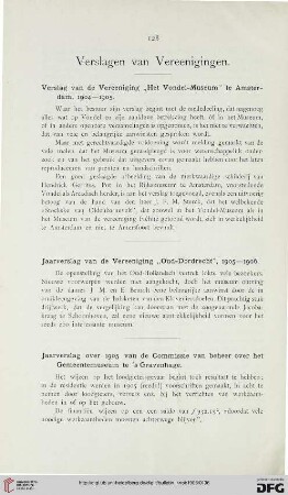 Verslagen van Vereenigingen