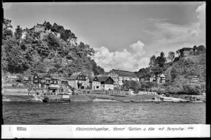 Kurort Rathen an der Elbe mit Burgruine Altrathen
