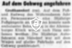 Auf dem Gehweg angefahren