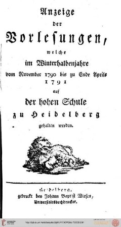 Wintersemester 1790/1791