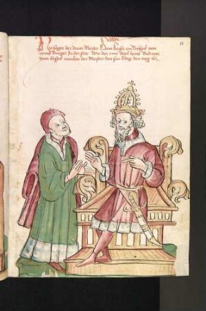 Meister Graten erzählt Pontianus die Geschichte von der Elster (Avis)