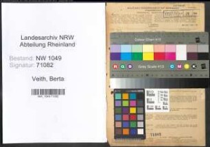 Entnazifizierung Berta Veith , geb. 03.10.1909 (Fuersorgerin)