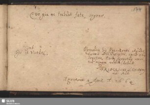 Stammbucheintrag von Friedrich Lehmann. Straßburg, 4. April 1664