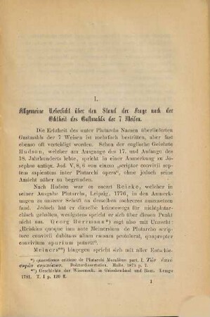 Plutarch von Chaeronea, der Verfasser des Gastmahls der 7 Weisen