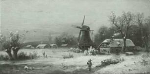 Winterlandschaft mit Windmühle : Bansin