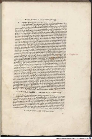 Historia naturalis : mit Brief an Marcus und an Tacitus von Gaius Caecilius Plinius Secundus. Mit Exzerpten zu Plinius aus De viris illustribus des Gaius Suetonius Tranquillus, dem Apologeticum des Quintus Septimus Florens Tertullianus und dem Chronicon des Eusebius Caesariensis. Mit den Annotationes in Plinium (Pliniuskommentar Version B: Correctiones) von Philippus Beroaldus