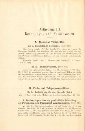 Abtheilung III. Rechnungs- und Kassenwesen