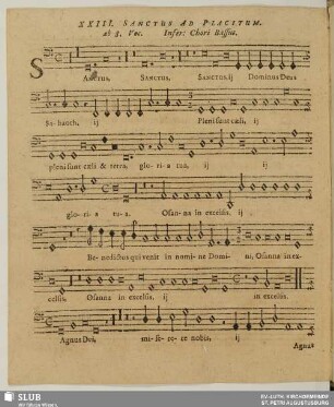 XXIII. Sanctus ad placitum