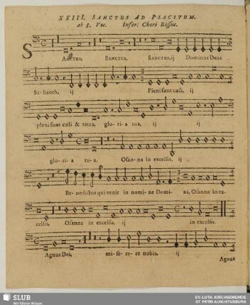 XXIII. Sanctus ad placitum
