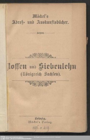 1895: Nossen und Siebenlehn, (Königreich Sachsen)