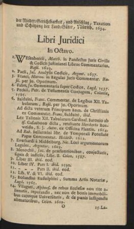 Libri Iuridici In Octavo
