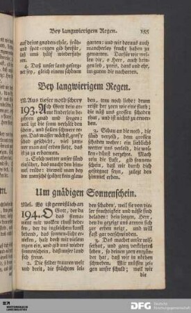 Um gnädigen Sonnenschein