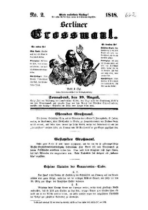 Berliner Grossmaul. N[umer]o 2.