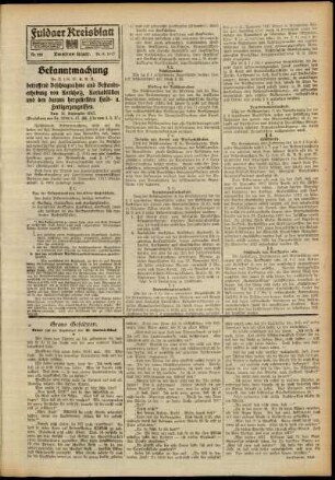 Zweite Ausgabe vom Mittwoch, den 26. September 1917.