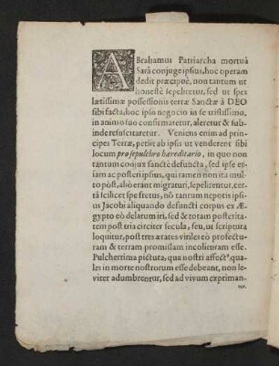 Abrahamus Patriarcha mortua Sara cunjuge ipsius ...