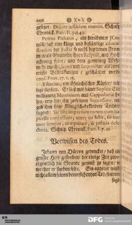 Vorwissen des Todes.