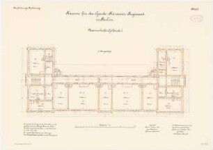 Kaserne des Garde-Kürassier-Regiments und des Königin-Augusta-Garde-Grenadier-Regiments Nr. 4, Berlin: Königin-Augusta-Garde-Grenadier-Regiments Nr. 4, Mannschaftsgebäude I: Grundriss 2. Obergeschoss 1:100
