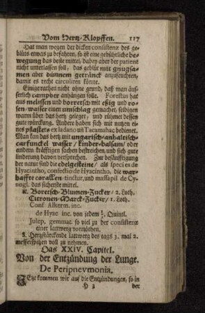 Das XXIV. Capitel. Von der Entzündung der Lunge. De Peripnevmonia.