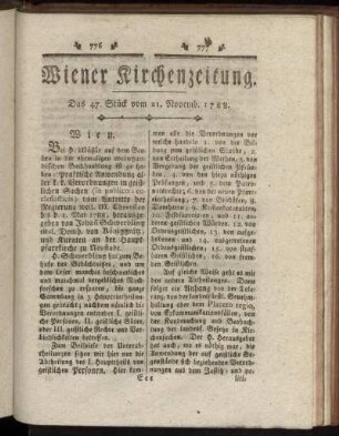 Das 47. Stück vom 21. Novemb. 1788.