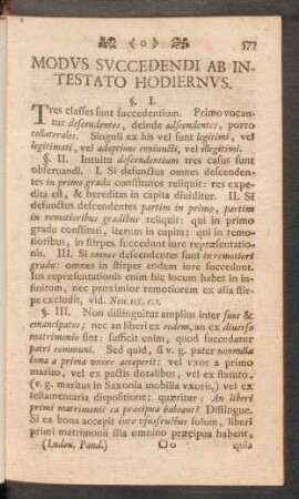 Modus Succedendi Ab Intestato Hodiernus