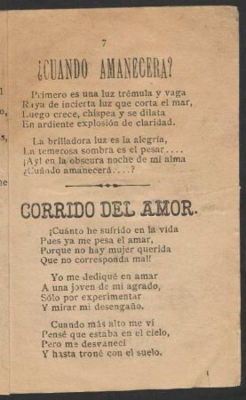 Corrido del amor.