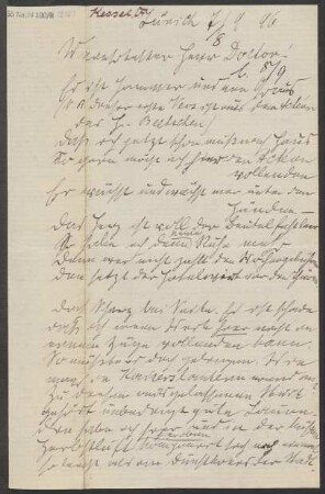 Brief an B. Schott's Söhne : 07.09.1896