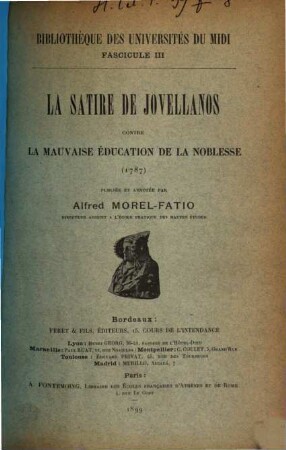 La satire de Jovellanos contre la mauvaise éducation de la noblesse (1787)