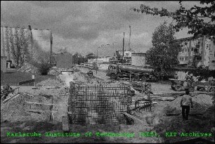 Baustelle am Heizwerk (HEIZW) des Kernforschungszentrums Karlsruhe (KfK)