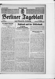 Berliner Tageblatt und Handels-Zeitung, Morgen-Ausgabe