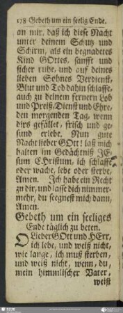 Gebeth um ein seeliges Ende täglich zu beten