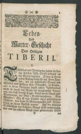 Leben- Und Marter-Geschicht Des Heiligen Tiberii.