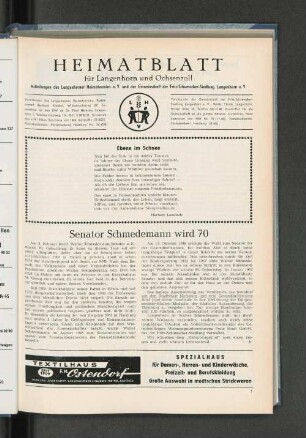 Senator Schmedemann wird 70