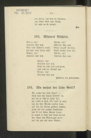 194. Wo wohnt der liebe Gott?