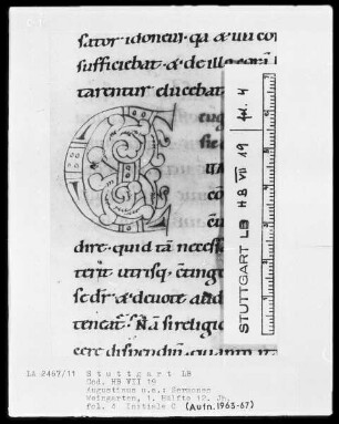 Augustinus, Sermones — Initiale C, Folio 4recto